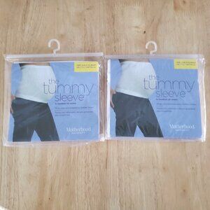 NWT Motherhood Maternity White Tummy Sleeve, OS SET OF 2